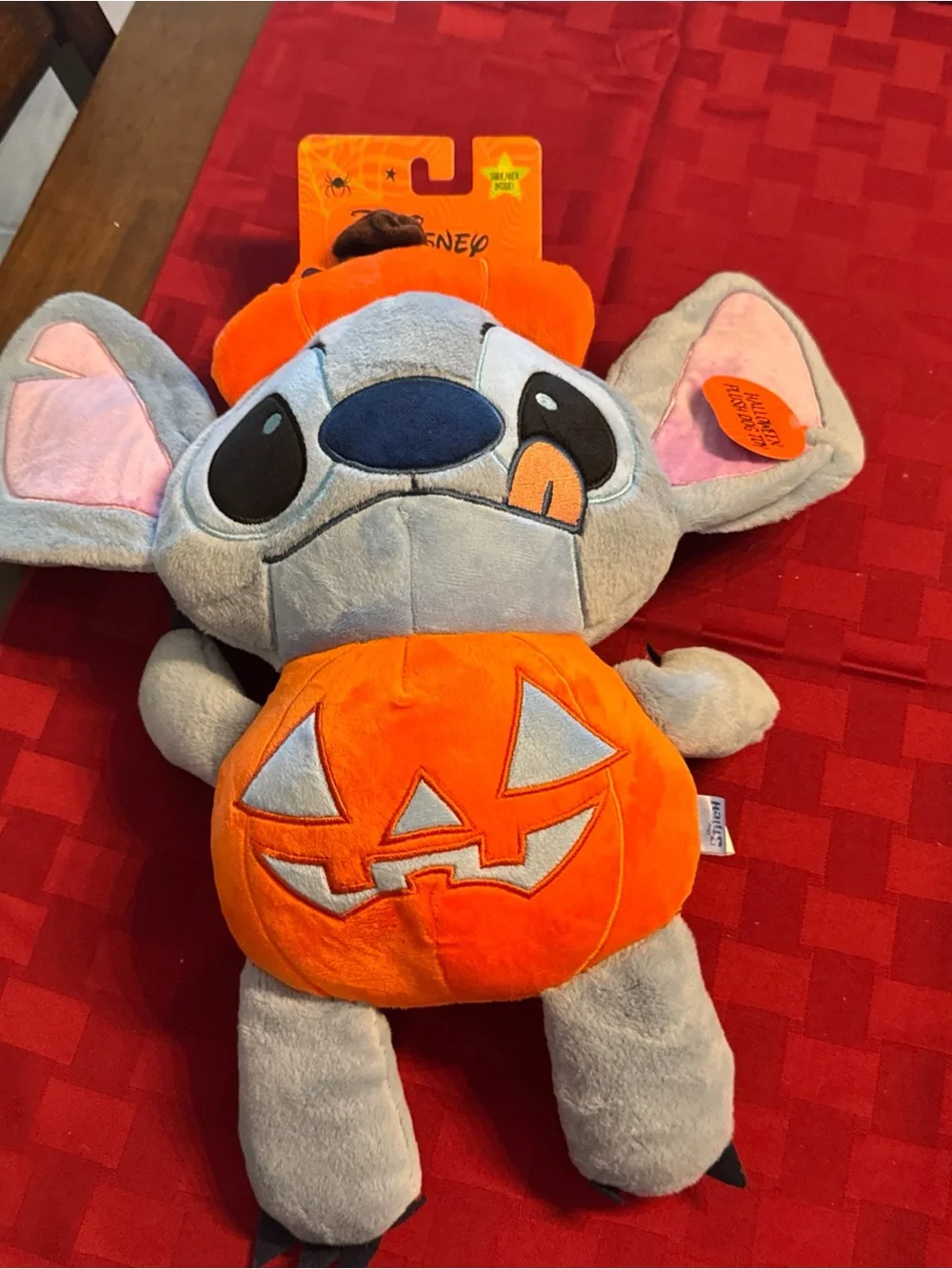 Disney Stitch Halloween Plush with Jack-O'-Lantern dog toy